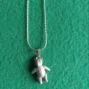 Italian Silver Chain and Bear Charm.